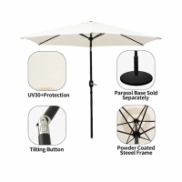 Umbrela de protectie solara pentru gradina, diametru de 2.7 m, crem, Vivo, PU27